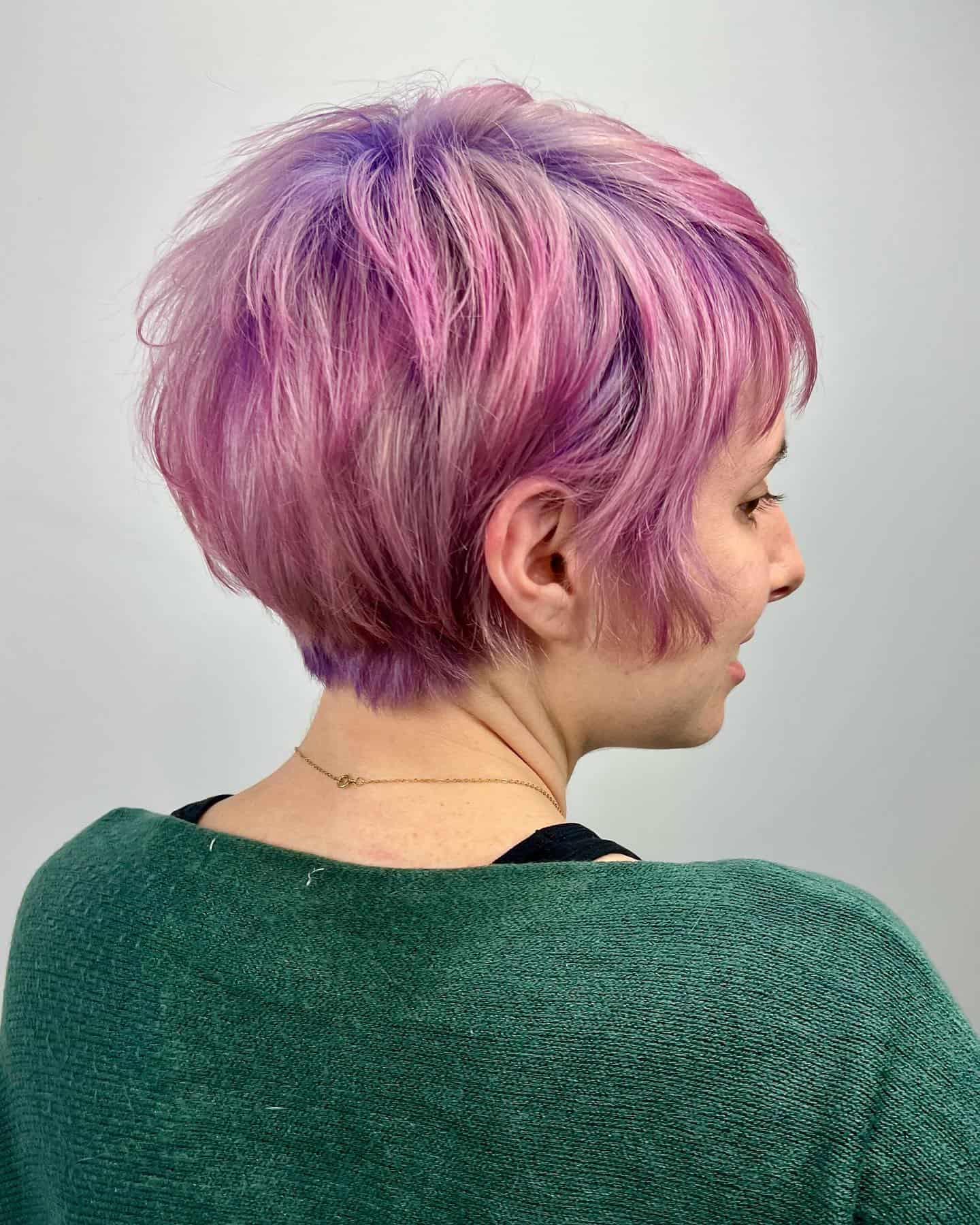 275493159_169688305398977_1888851844496968328_n Bixie haircut with pink and purple hues