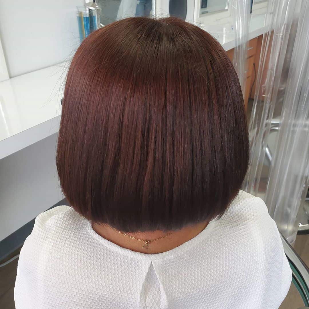 Rounded bob hairstyle