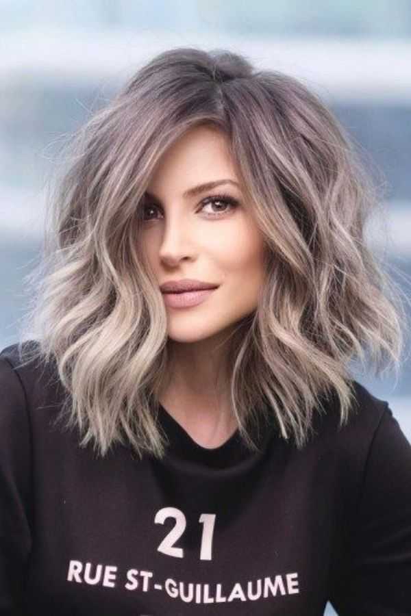 Balayage Shaggy Lob with Face-Framing Layers