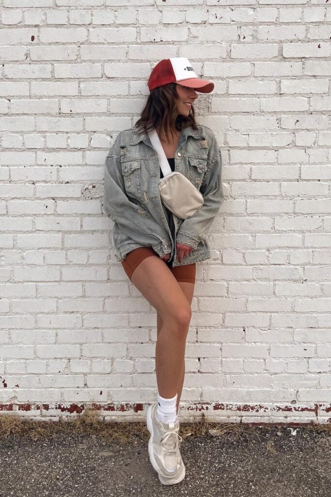 Denim Jacket and Baseball Cap