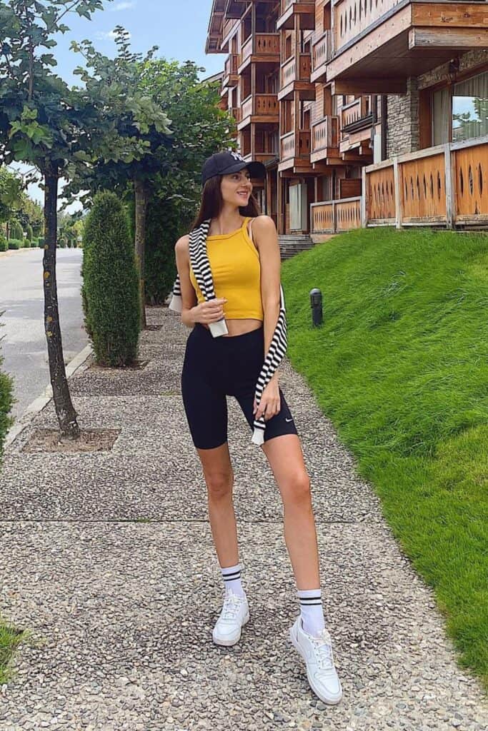 Bright Crop Top and Baseball Cap