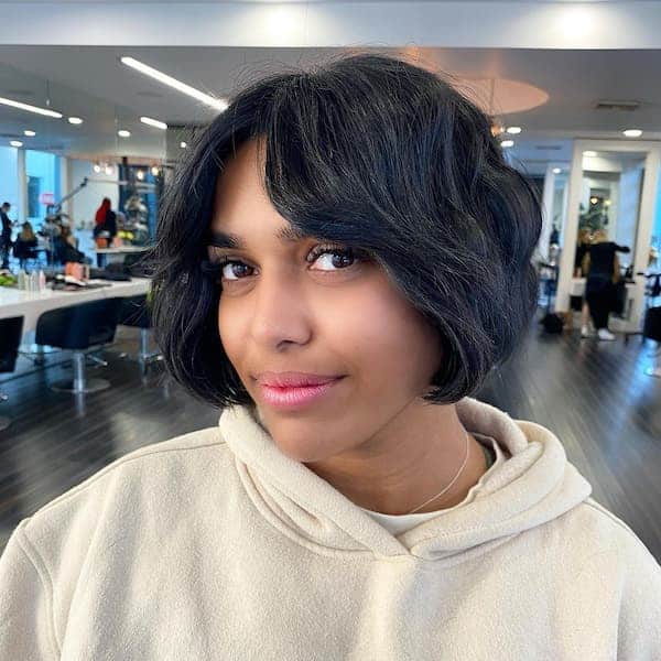 chic-bob-with-curtain-bangs Chic Bob with Curtain Bangs