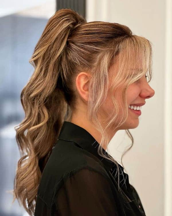 Chic Ponytail with Frontal Bangs
