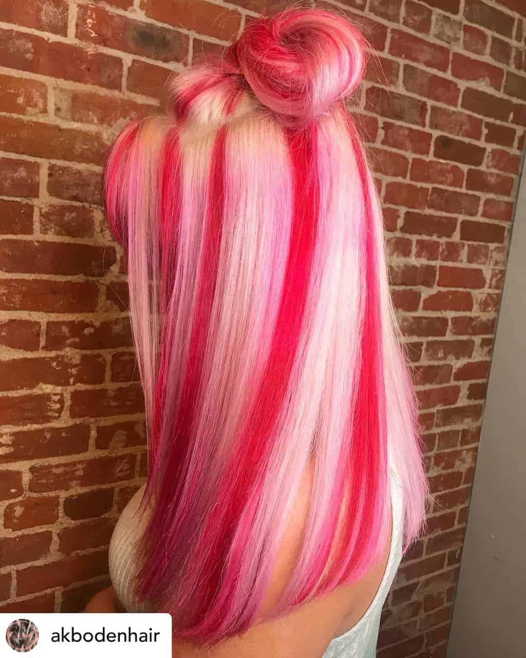 Candy cane hair is perfect for Christmas!