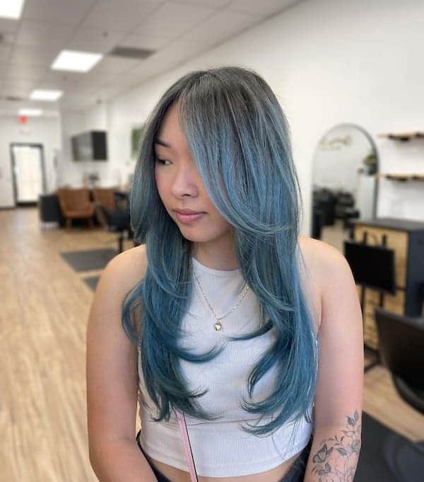 coloured-long-layered-butterfly-haircut Coloured Long Layered Butterfly Haircut