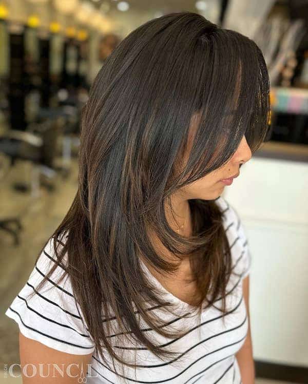 face-framing-shaggy-cut-with-long-curtain-bangs Face Framing Shaggy Cut with Long Curtain Bangs
