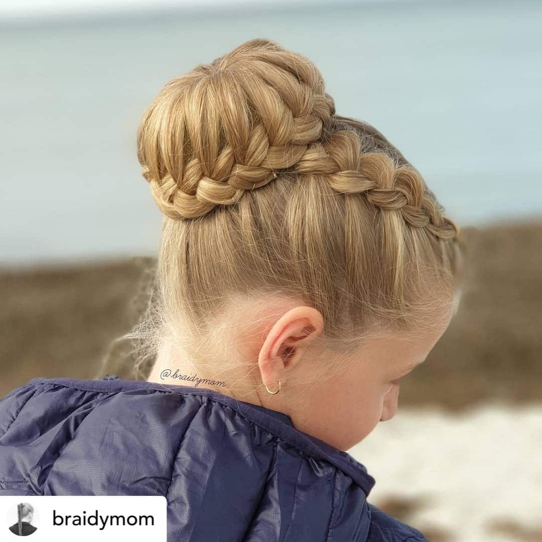 A braided ballerina bun is the perfect hairstyle for work!