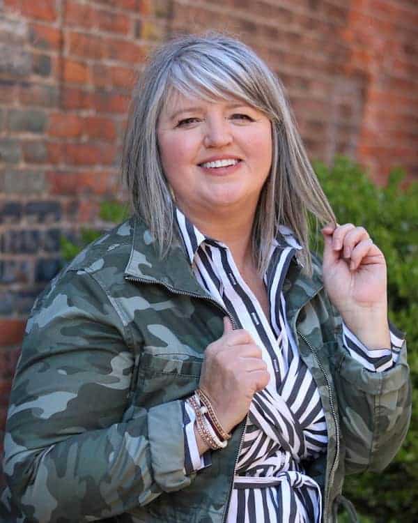long-gray-bob-with-layers-and-bangs Long Gray Bob with Layers and Bangs