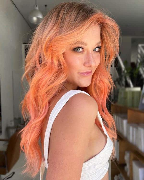 Long Layered Pink Hair with Bangs