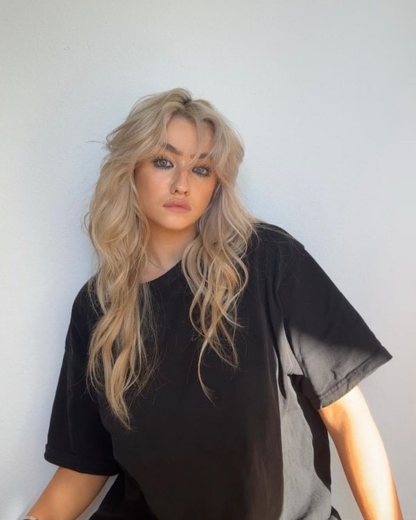 Messy Wavy Haircut with Bangs