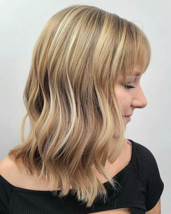 mixed-tone-lob-with-bangs Mixed-Tone Lob with Bangs