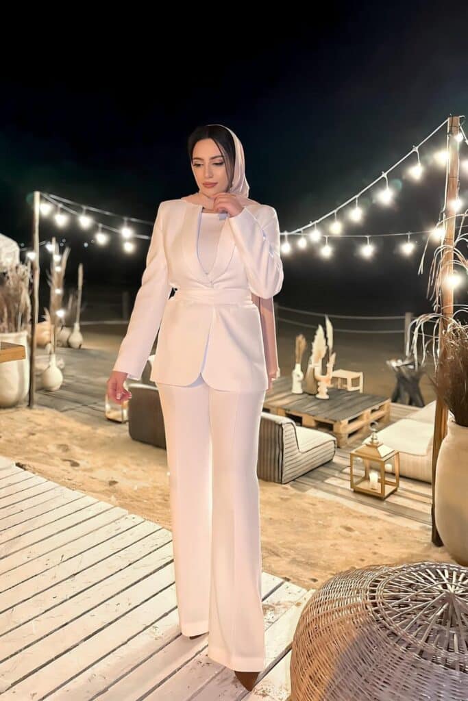 White Blazer and Trousers