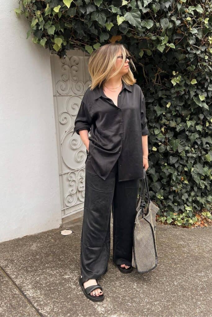 Black Oversized Shirt and Pants