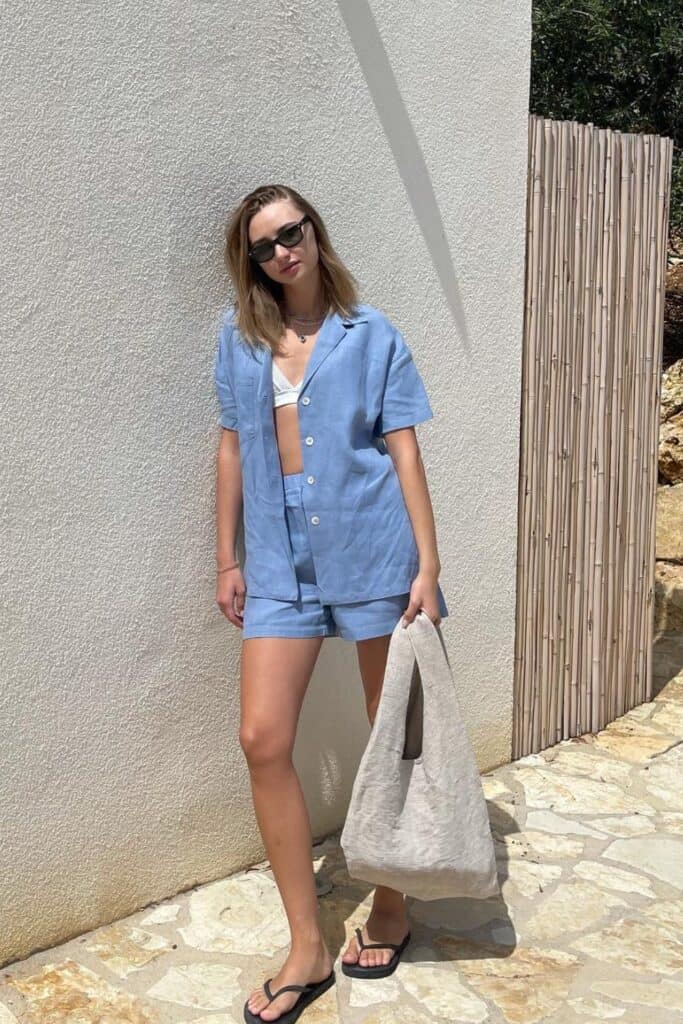 Light Blue Linen Set