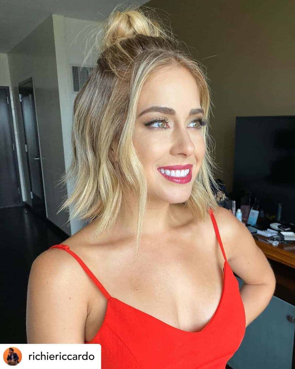 A half-up topknot is the perfect hairstyle for New Years Eve!