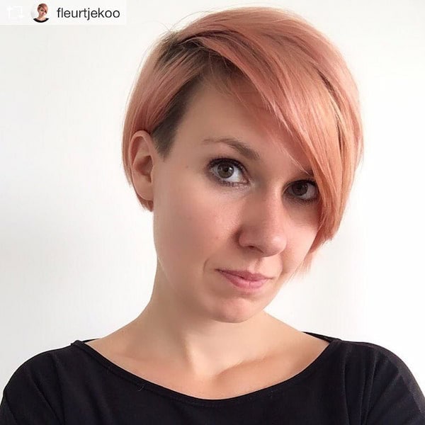 orange-short-haircut-with-side-bangs Orange Short Haircut with Side Bangs