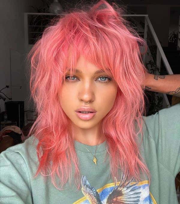 pink-messy-shag-haircut-1 Pink Messy Shag Haircut