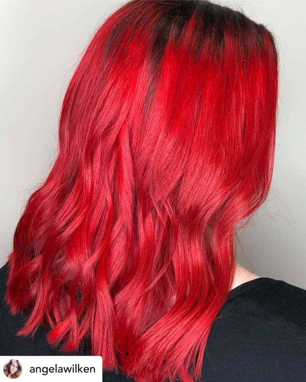 shades-of-red-hair-color-14 Vibrant fire engine red hair.