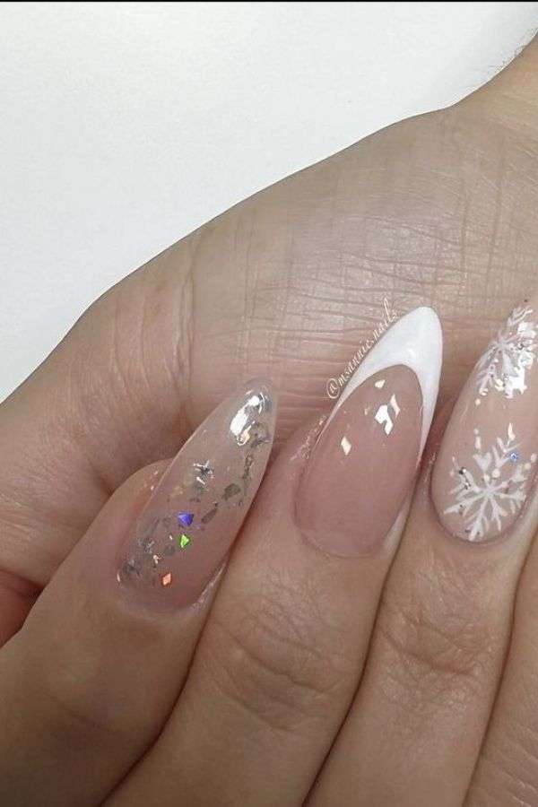 snowy-french-manicure Snowy French Manicure