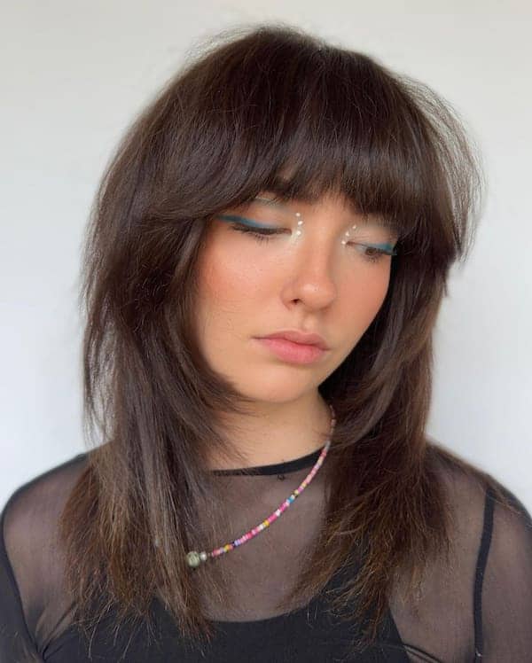 soft-shag-haircut-with-bangs Soft Shag Haircut with Bangs