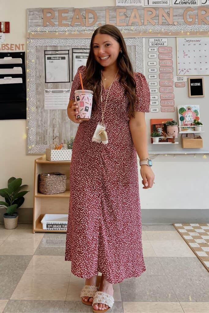 Burgundy Floral Maxi Dress