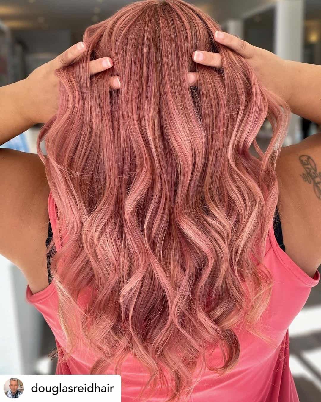 unnatural-hair-color-10 Beautiful rose gold hair color.