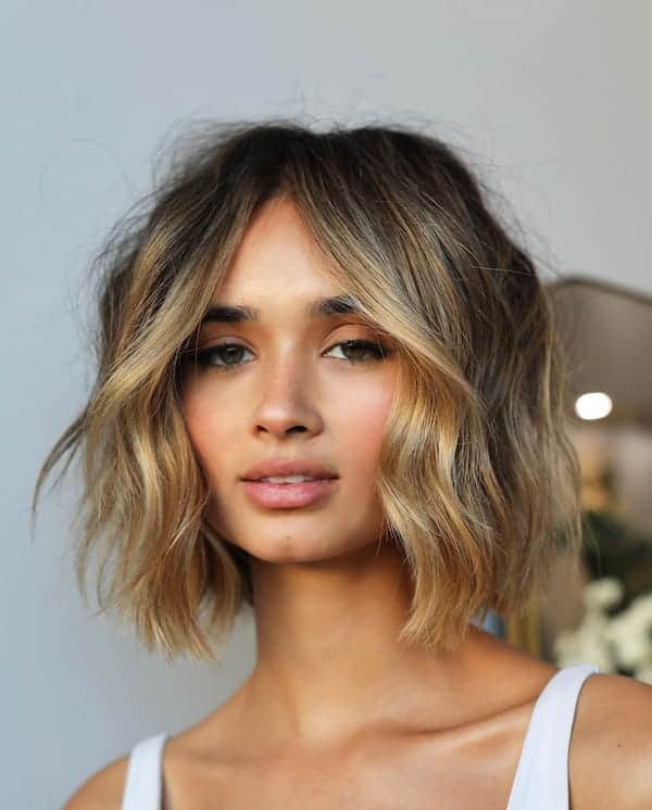 Wavy Bob with Bangs