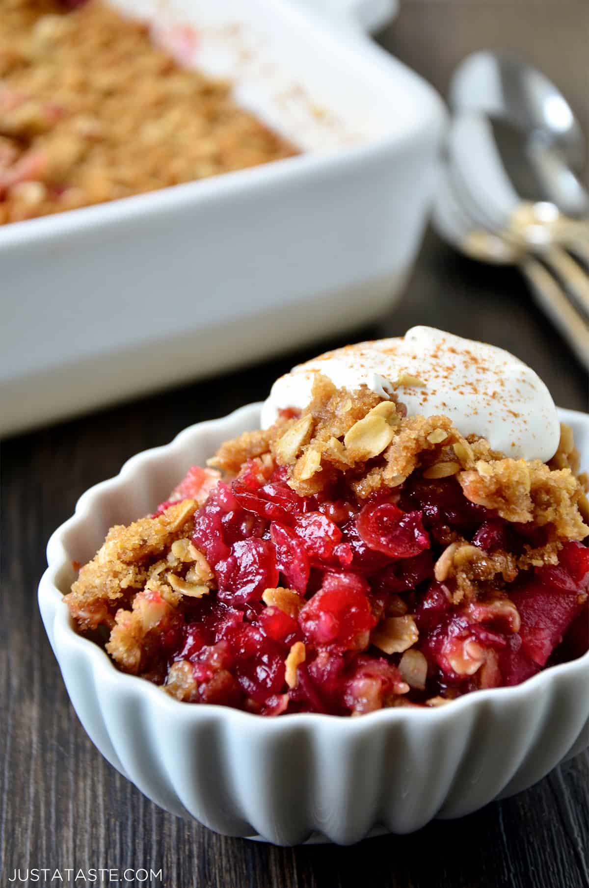 Leftover Cranberry Sauce and Apple Crisp